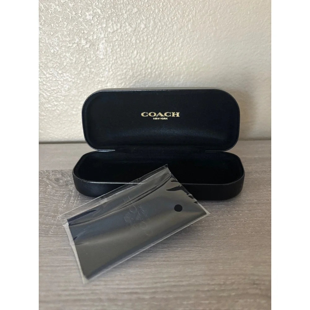 Coach Black Hard Shell Eyeglass Case with Soft‎ Interior and Cleaning Cloth